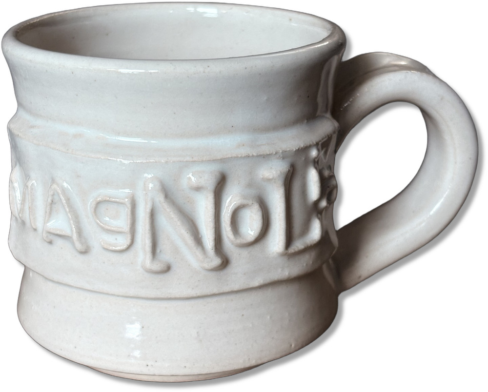 MAGNOLIA Coffee Mug Stoneware Hand Made Black Oak Art Magnolia Market Waco Texas